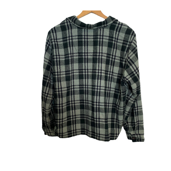 Christopher & Banks Jacket Long Sleeve Wool Blend Button-front Plaid Gre… - Picture 10 of 15